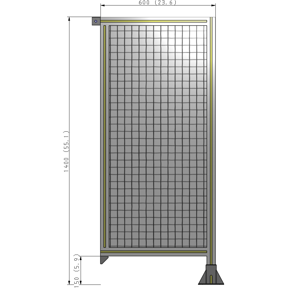 A2-1400-0600-0150-TYMFK GUARDING PANEL 1400MM TALL X 600MM WIDE 1'' MESH