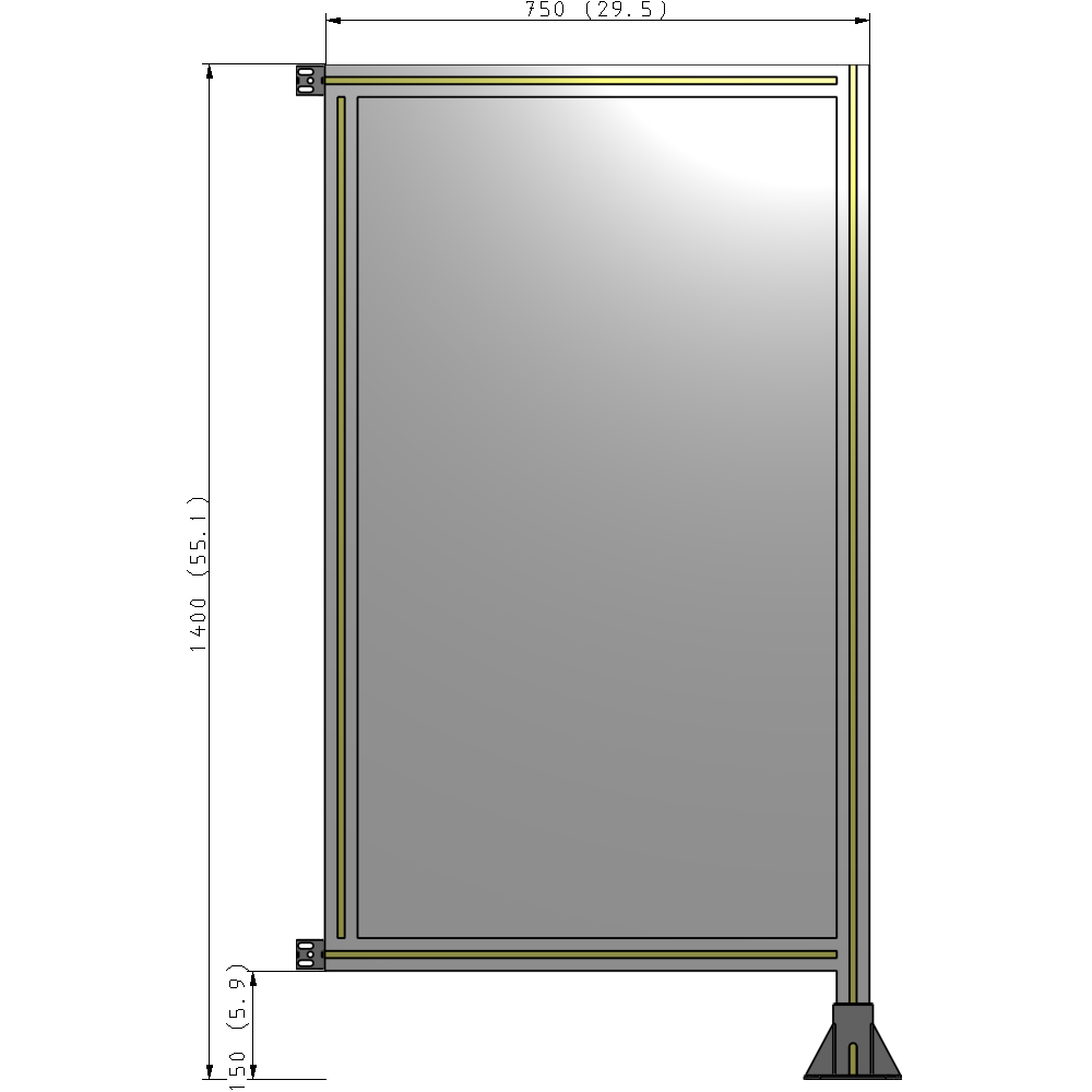 A2-1400-0750-0150-HYPFK GUARDING PANEL 1400MM TALL X 750MM WIDE 1/4'' POLYCARBONATE