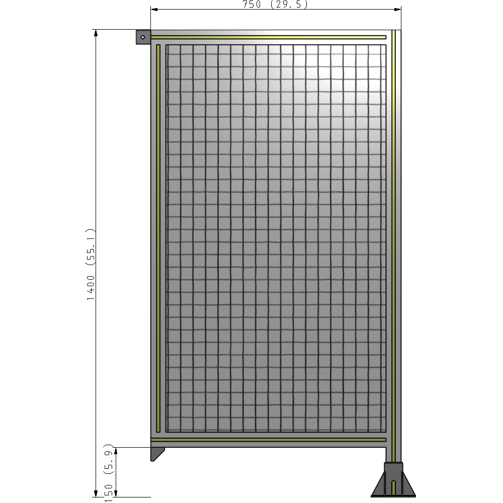 A2-1400-0750-0150-TYMFA GUARDING PANEL 1400MM TALL X 750MM WIDE 1'' MESH