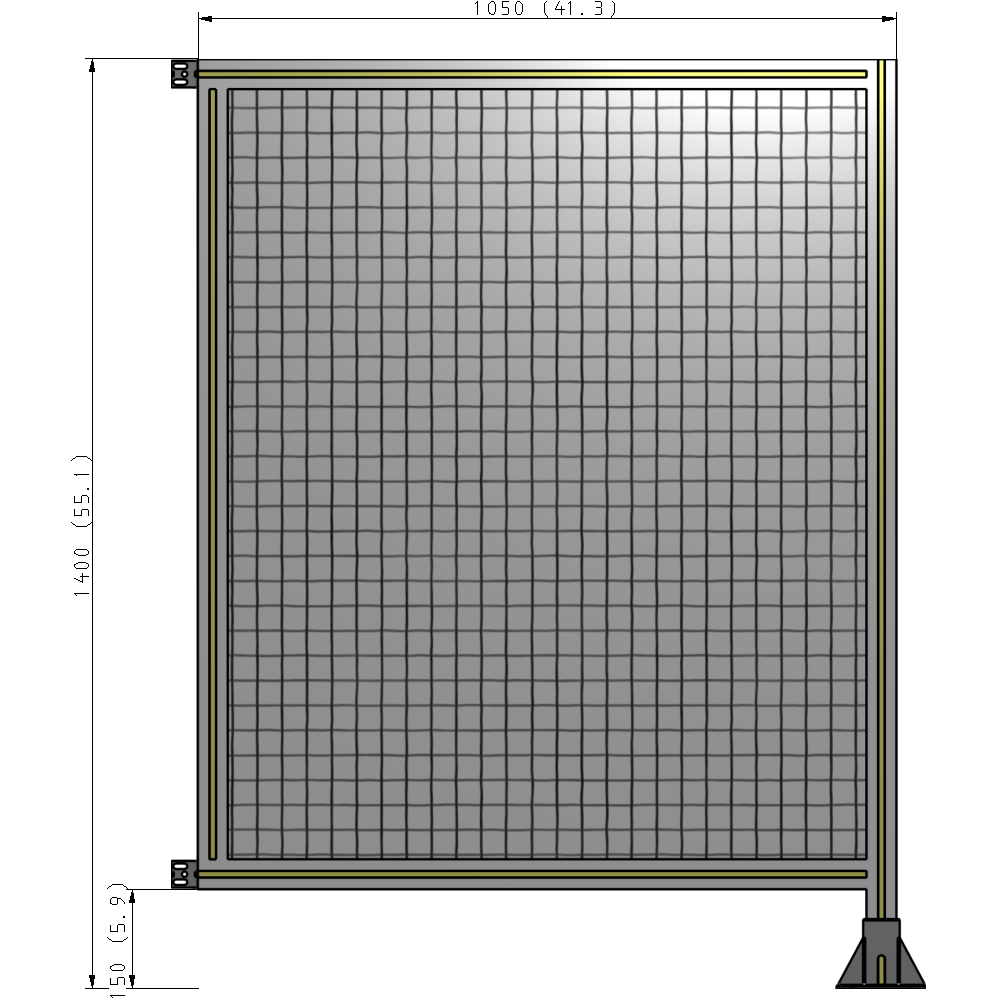 A2-1400-1050-0150-HYMFA GUARDING PANEL 1400MM TALL X 1050MM WIDE 1'' MESH