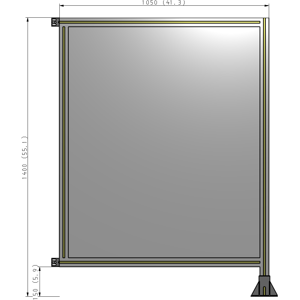 A2-1400-1050-0150-HYPFK GUARDING PANEL 1400MM TALL X 1050MM WIDE 1/4'' POLYCARBONATE