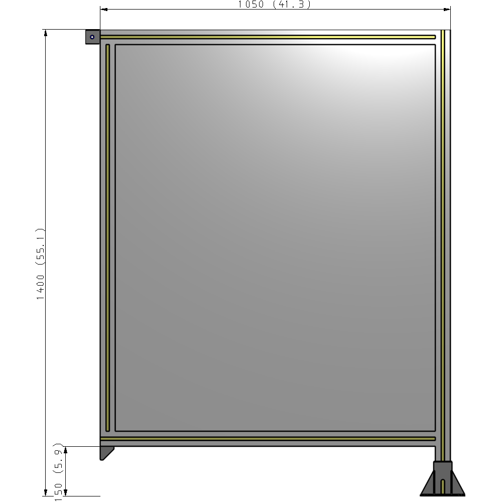 A2-1400-1050-0150-TYPFA GUARDING PANEL 1400MM TALL X 1050MM WIDE 1/4'' POLYCARBONATE