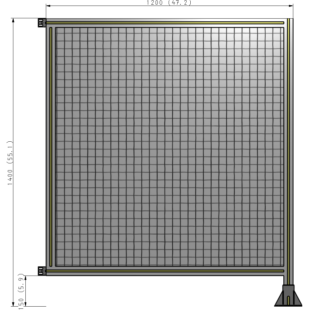 A2-1400-1200-0150-HYMFA GUARDING PANEL 1400MM TALL X 1200MM WIDE 1'' MESH