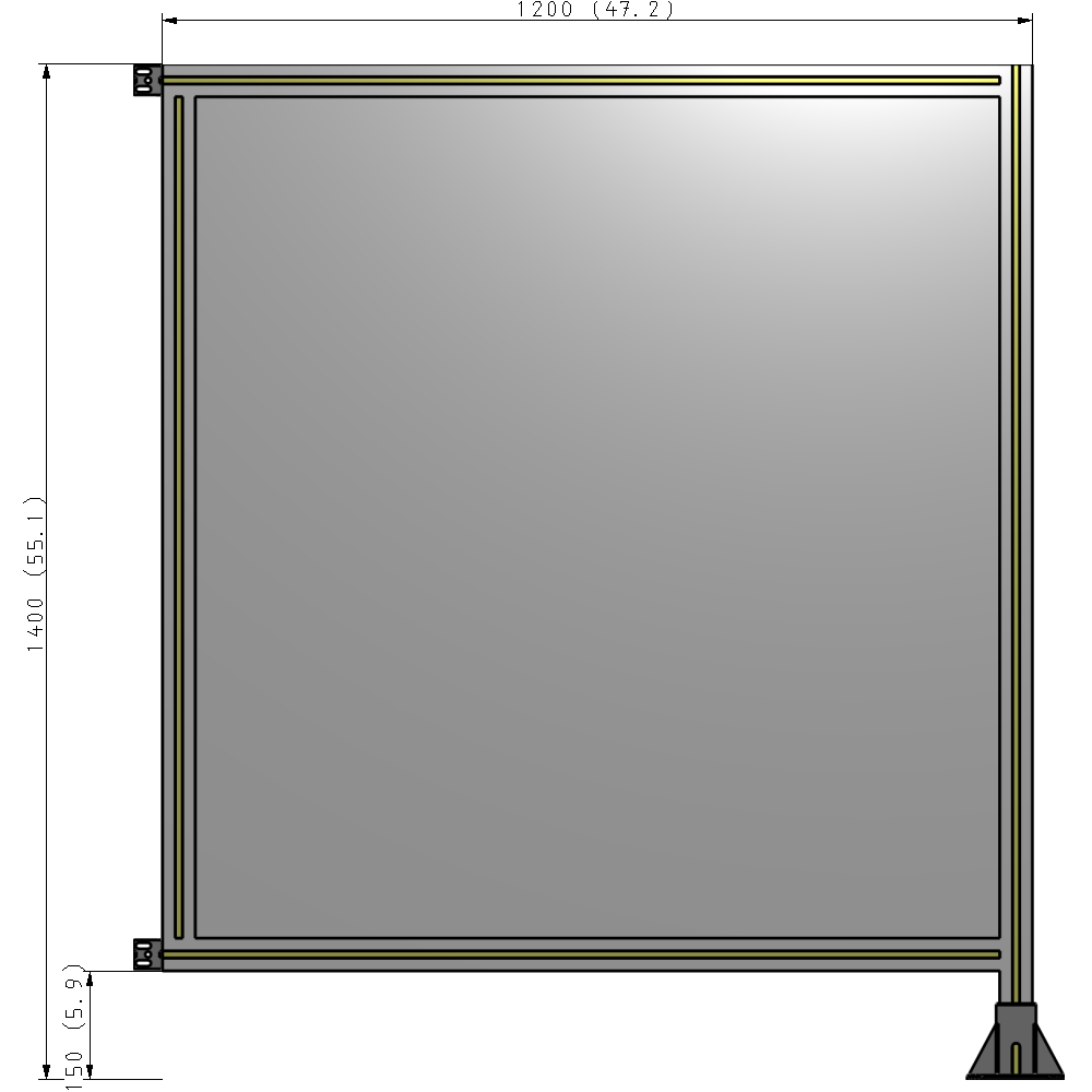 A2-1400-1200-0150-HYPFA GUARDING PANEL 1400MM TALL X 1200MM WIDE 1/4'' POLYCARBONATE