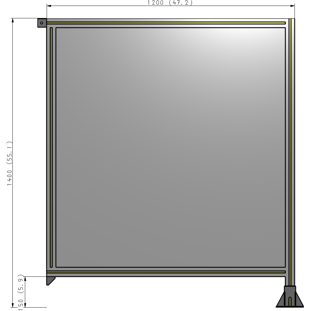 A2-1400-1200-0150-TYPFA GUARDING PANEL 1400MM TALL X 1200MM WIDE 1/4'' POLYCARBONATE