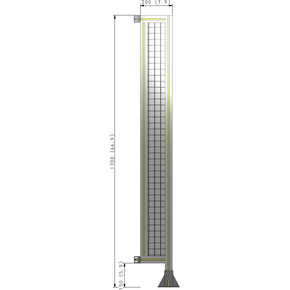 A2-1700-0200-0150-HYMFA GUARDING PANEL 1700MM TALL X 200MM WIDE 1'' MESH