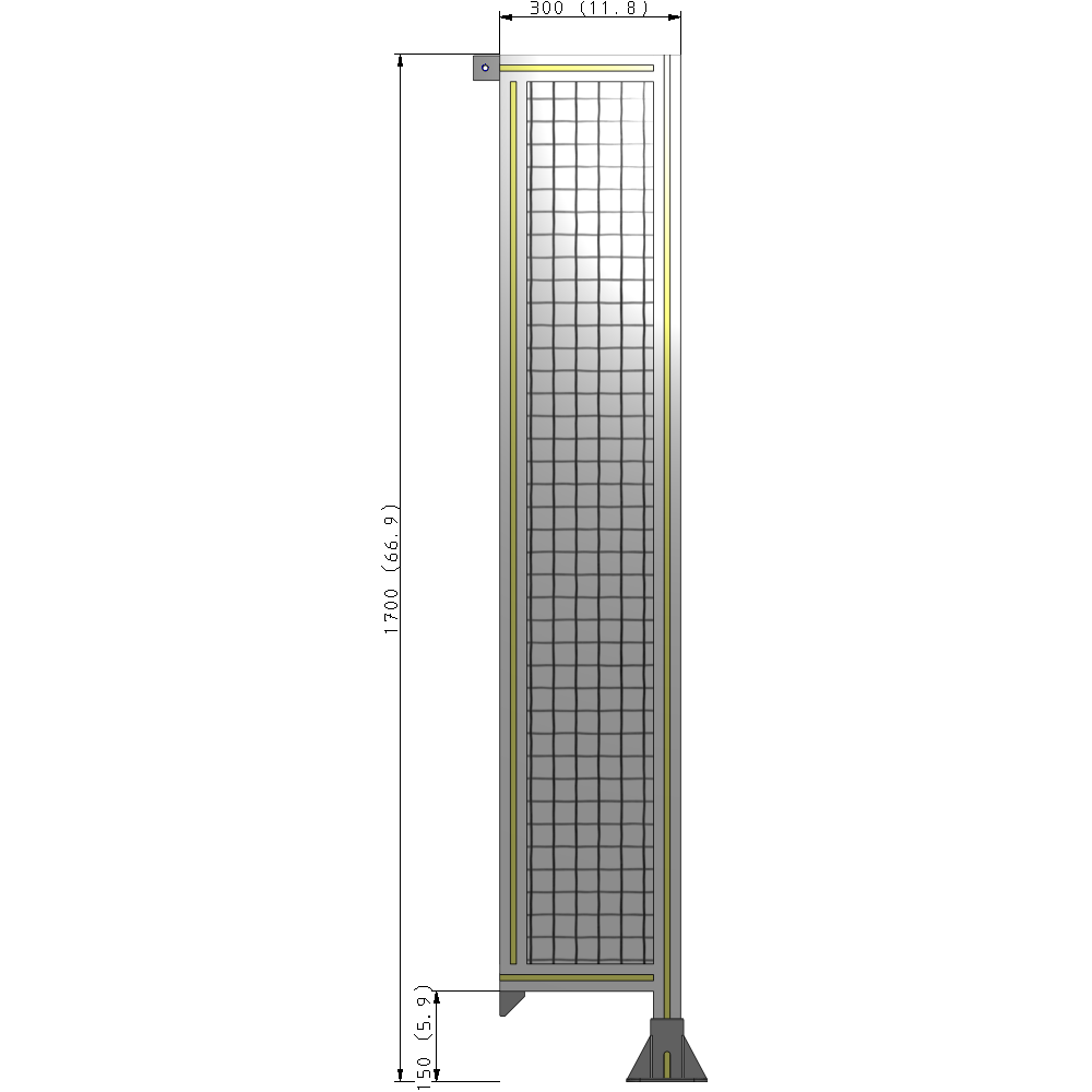 A2-1700-0300-0150-TYMFK GUARDING PANEL 1700MM TALL X 300MM WIDE 1'' MESH