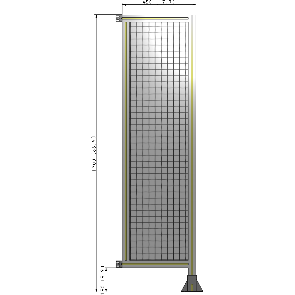 A2-1700-0450-0150-HYMFA GUARDING PANEL 1700MM TALL X 450MM WIDE 1'' MESH