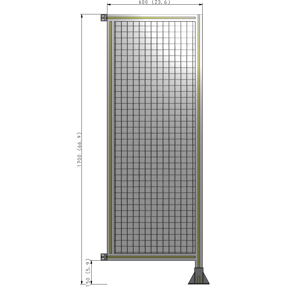 A2-1700-0600-0150-HYMFK GUARDING PANEL 1700MM TALL X 600MM WIDE 1'' MESH