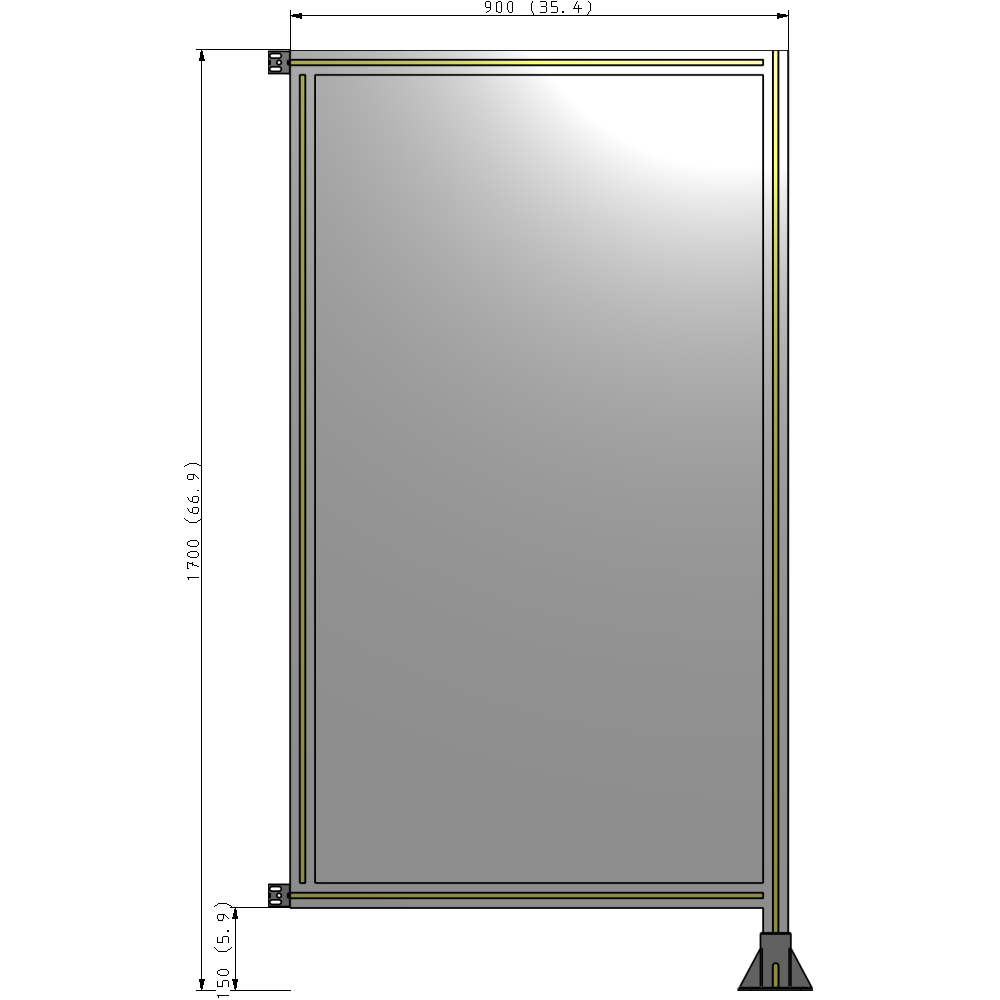 A2-1700-0900-0150-HYPFK GUARDING PANEL 1700MM TALL X 900MM WIDE 1/4'' POLYCARBONATE