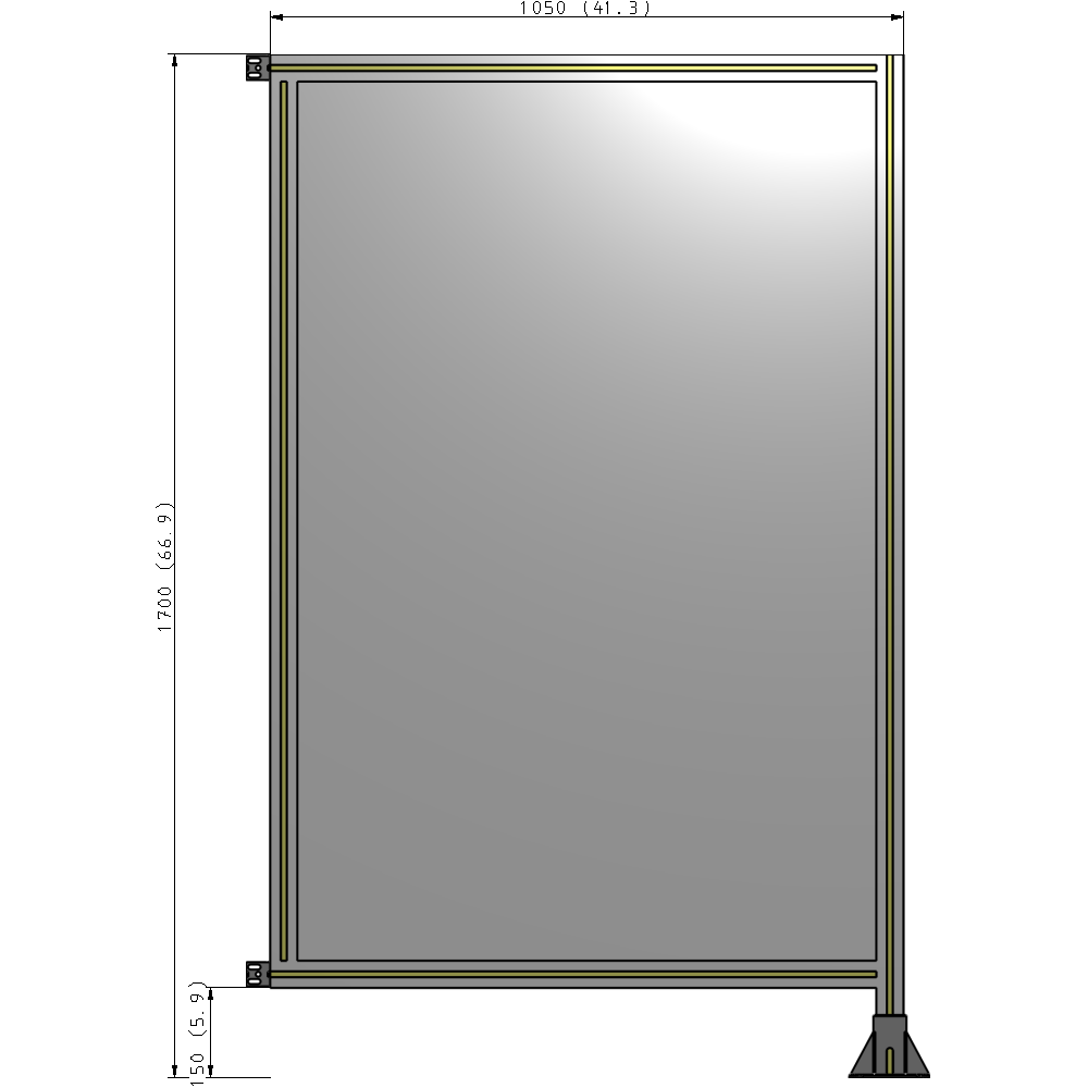 A2-1700-1050-0150-HYPFK GUARDING PANEL 1700MM TALL X 1050MM WIDE 1/4'' POLYCARBONATE