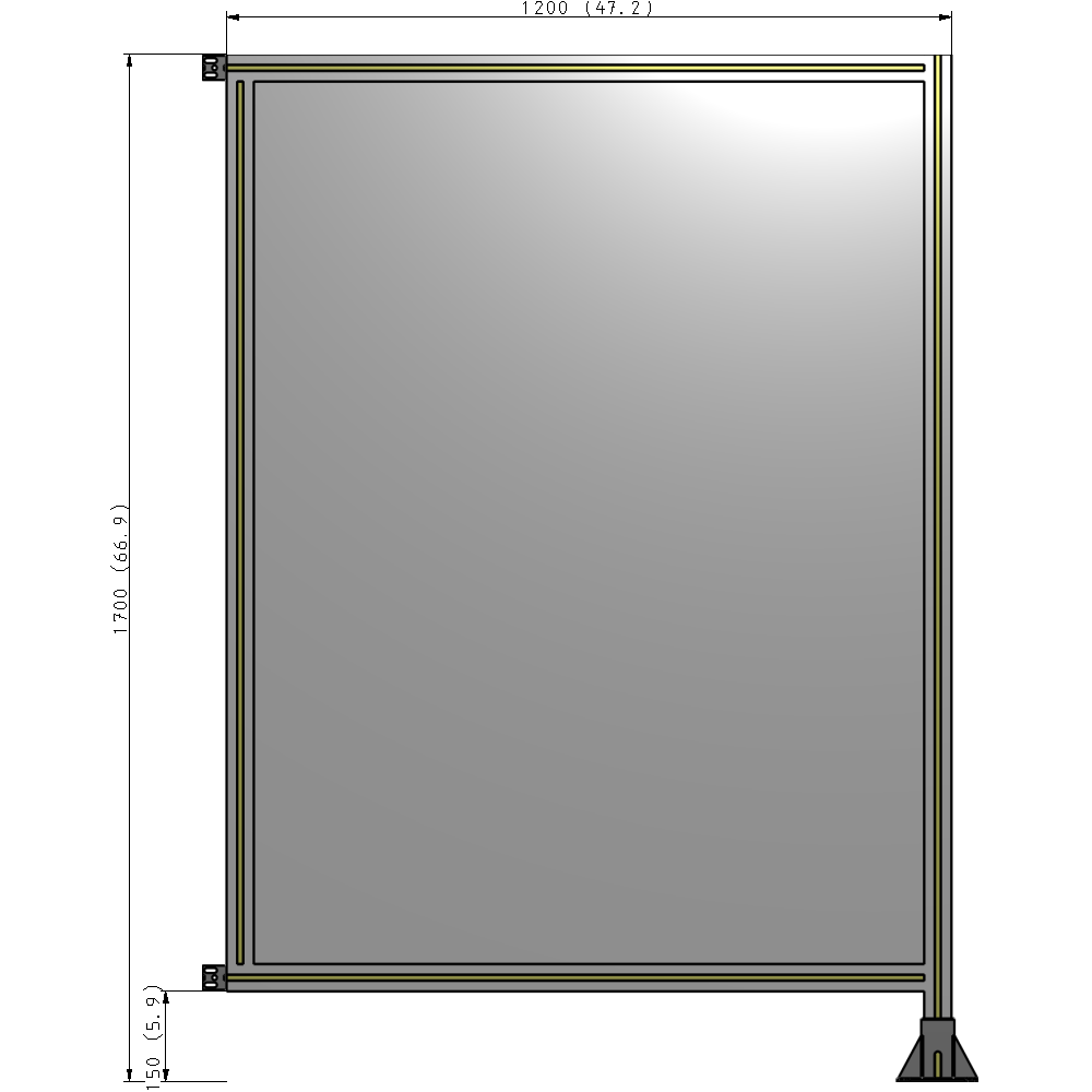 A2-1700-1200-0150-HYPFK GUARDING PANEL 1700MM TALL X 1200MM WIDE 1/4'' POLYCARBONATE