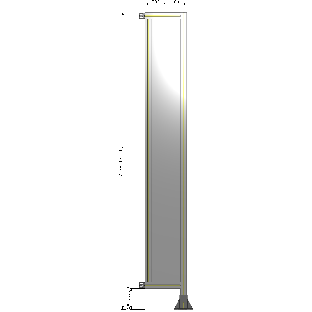 A2-2135-0300-0150-HYPFK GUARDING PANEL 2135MM TALL X 300MM WIDE 1/4'' POLYCARBONATE