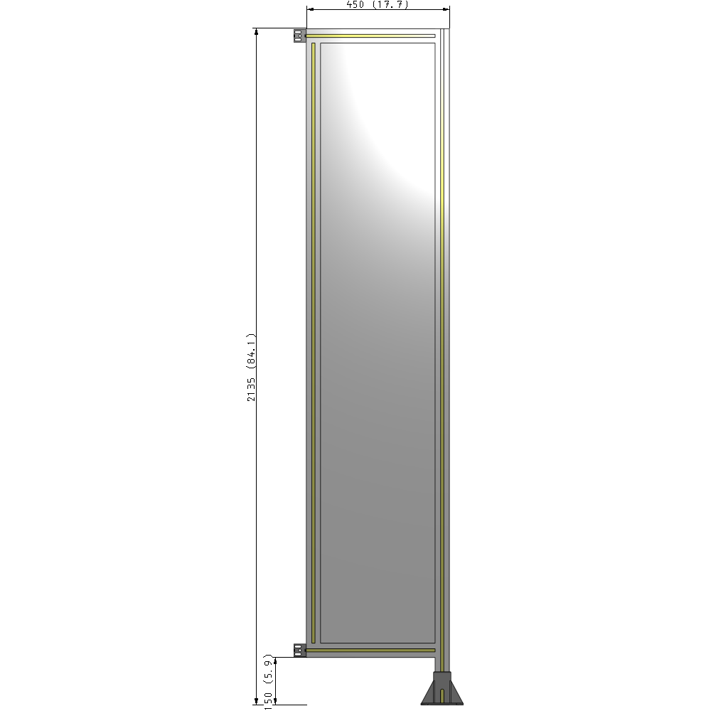 A2-2135-0450-0150-HYPFK GUARDING PANEL 2135MM TALL X 450MM WIDE 1/4'' POLYCARBONATE
