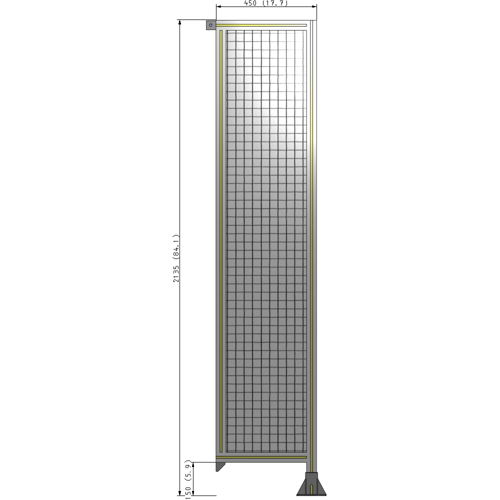 A2-2135-0450-0150-TYMFA GUARDING PANEL 2135MM TALL X 450MM WIDE 1'' MESH