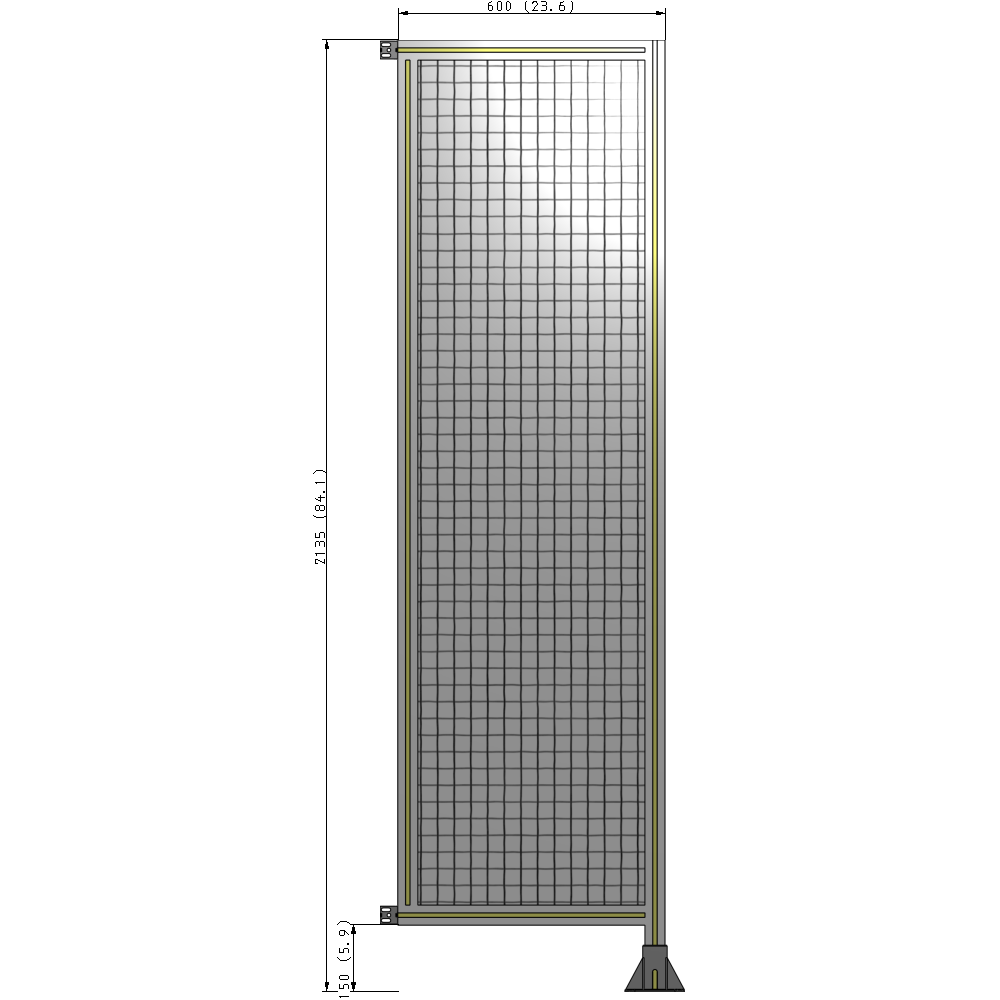 A2-2135-0600-0150-HYMFK GUARDING PANEL 2135MM TALL X 600MM WIDE 1'' MESH