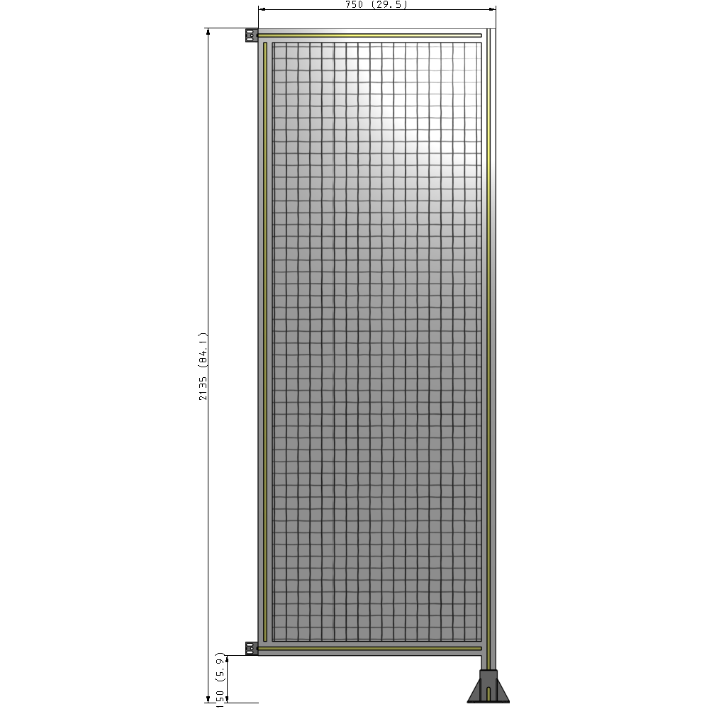 A2-2135-0750-0150-HYMFK GUARDING PANEL 2135MM TALL X 750MM WIDE 1'' MESH