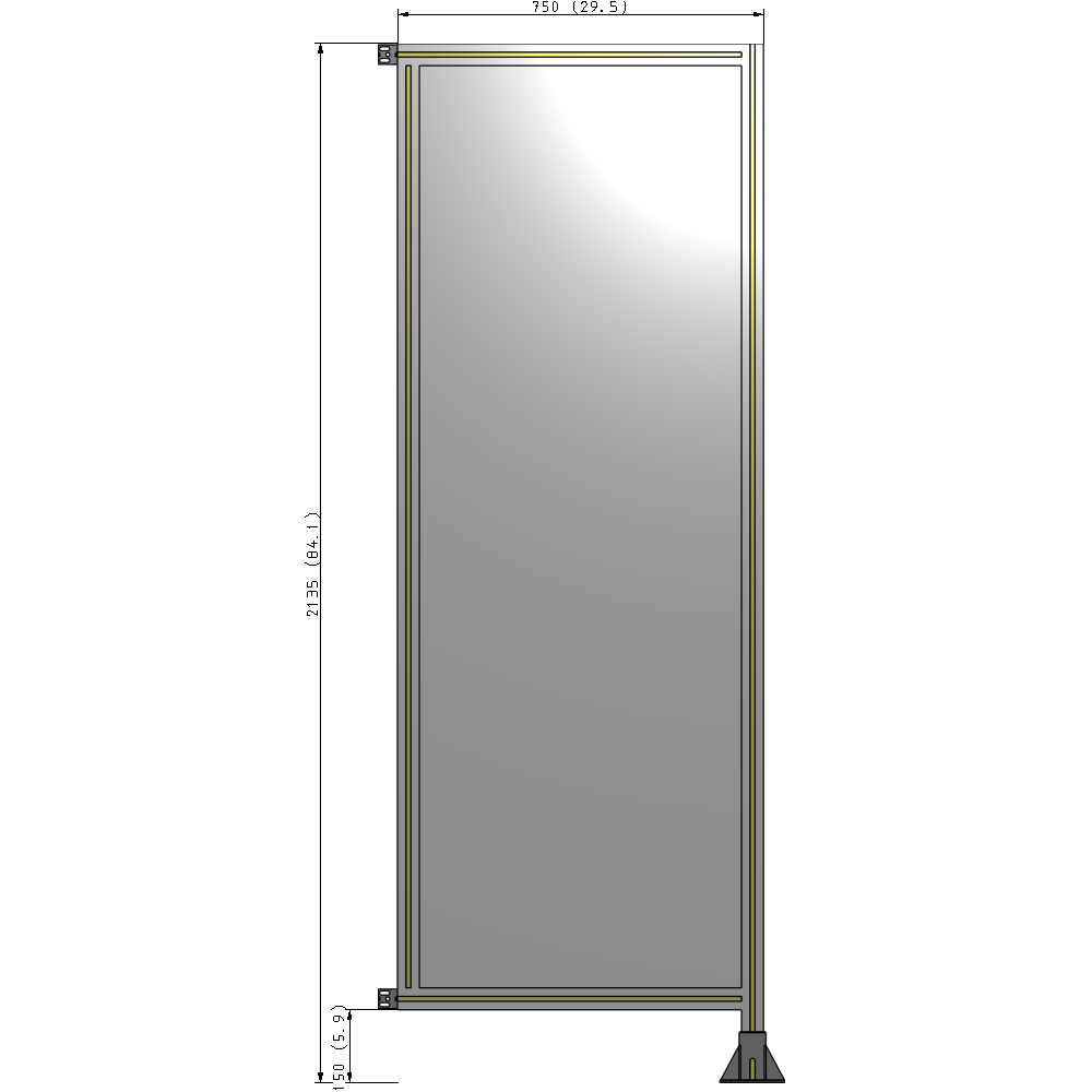 A2-2135-0750-0150-HYPFK GUARDING PANEL 2135MM TALL X 750MM WIDE 1/4'' POLYCARBONATE