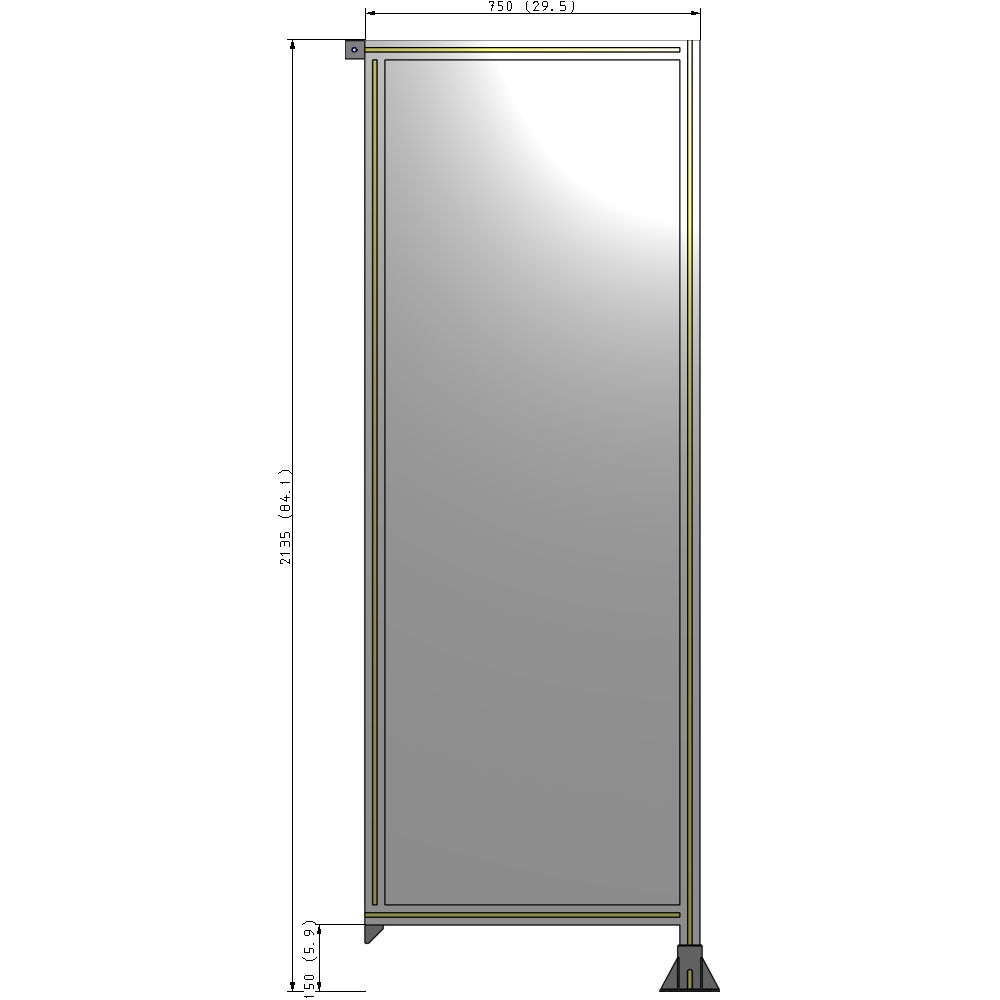 A2-2135-0750-0150-TYPFK GUARDING PANEL 2135MM TALL X 750MM WIDE 1/4'' POLYCARBONATE