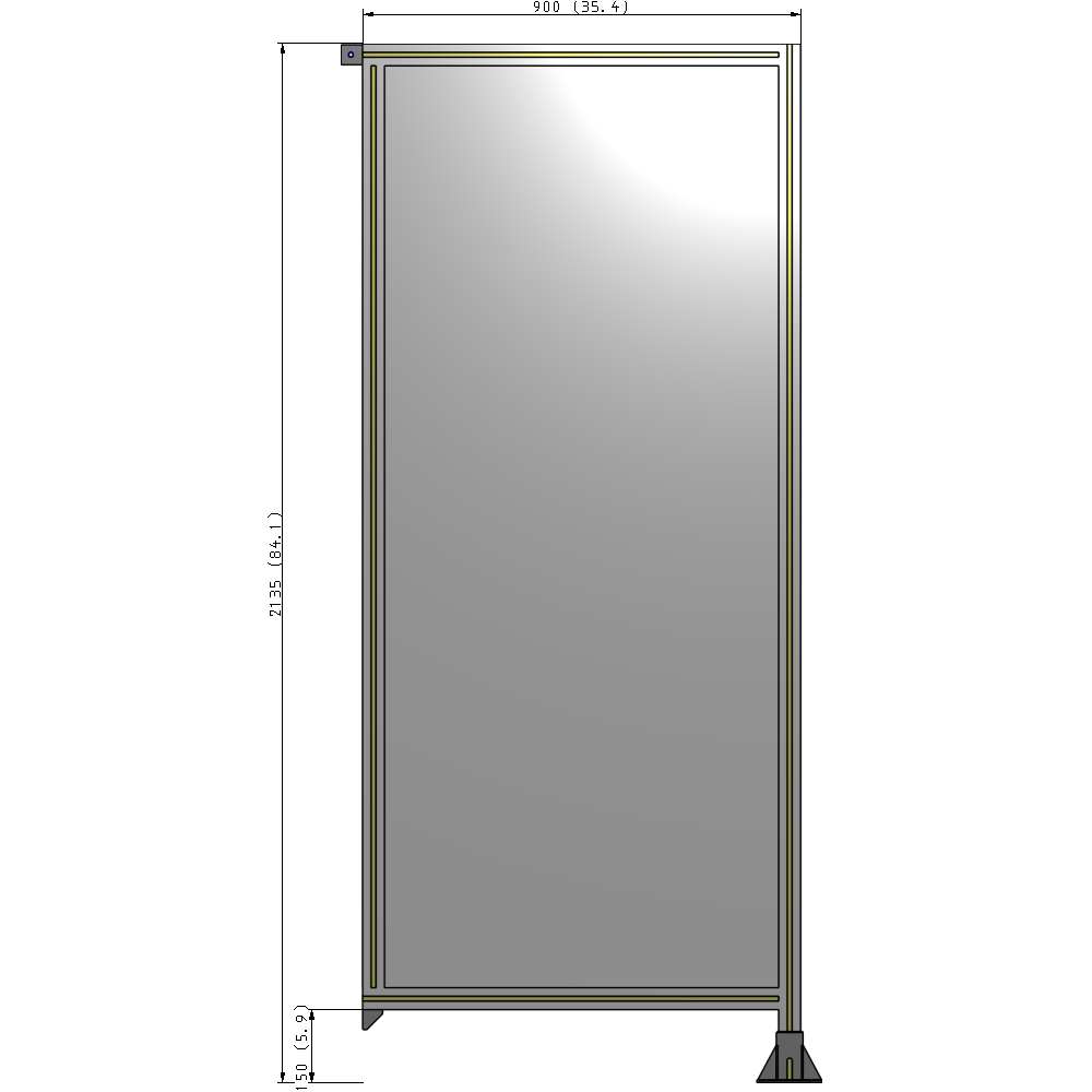 A2-2135-0900-0150-TYPFA GUARDING PANEL 2135MM TALL X 900MM WIDE 1/4'' POLYCARBONATE