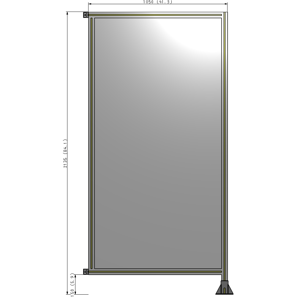 A2-2135-1050-0150-HYPFA GUARDING PANEL 2135MM TALL X 1050MM WIDE 1/4'' POLYCARBONATE