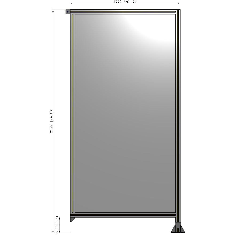 A2-2135-1050-0150-TYPFA GUARDING PANEL 2135MM TALL X 1050MM WIDE 1/4'' POLYCARBONATE