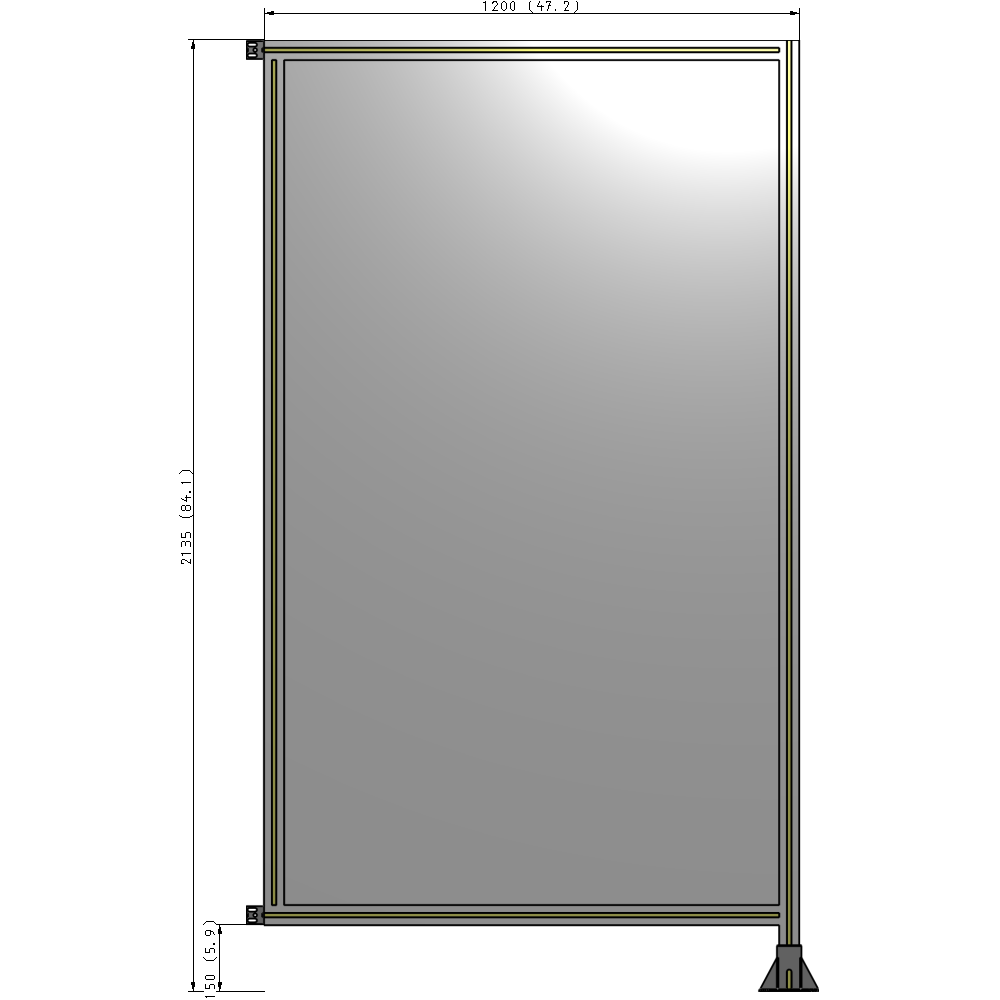 A2-2135-1200-0150-HYPFK GUARDING PANEL 2135MM TALL X 1200MM WIDE 1/4'' POLYCARBONATE