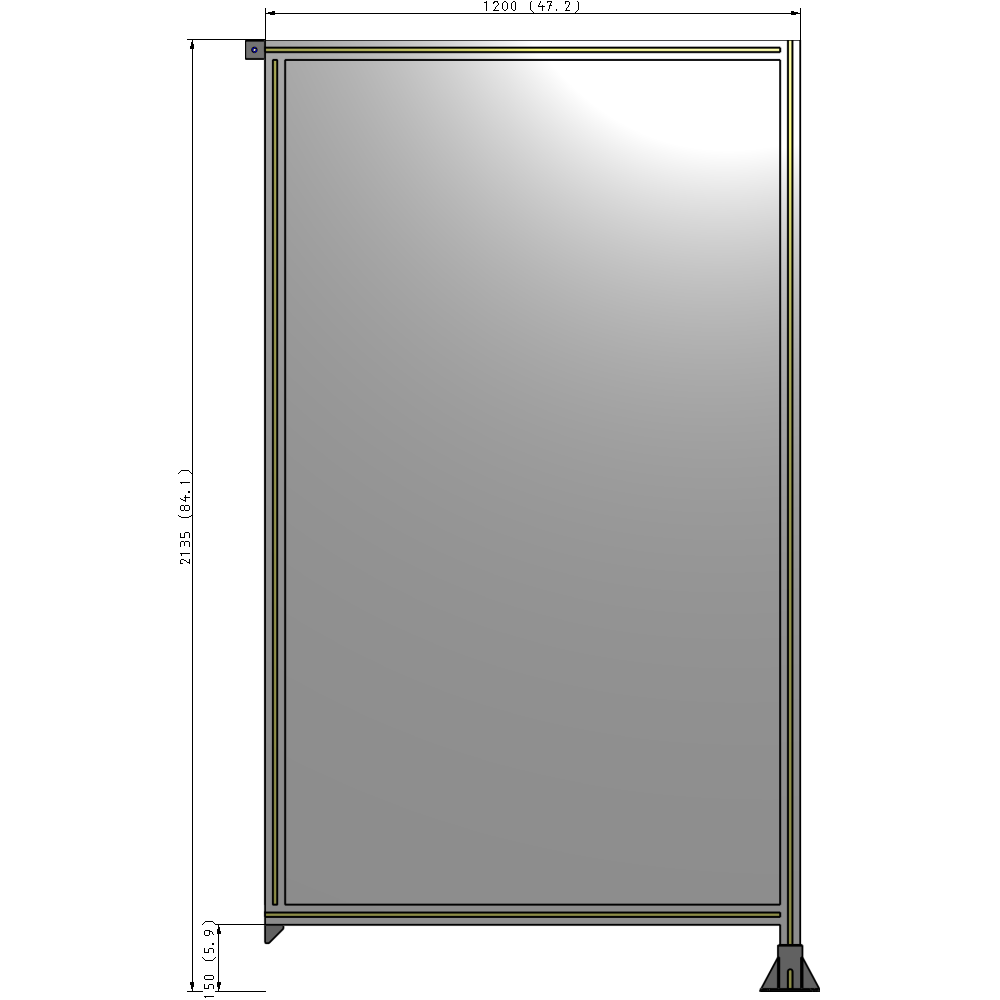 A2-2135-1200-0150-TYPFA GUARDING PANEL 2135MM TALL X 1200MM WIDE 1/4'' POLYCARBONATE