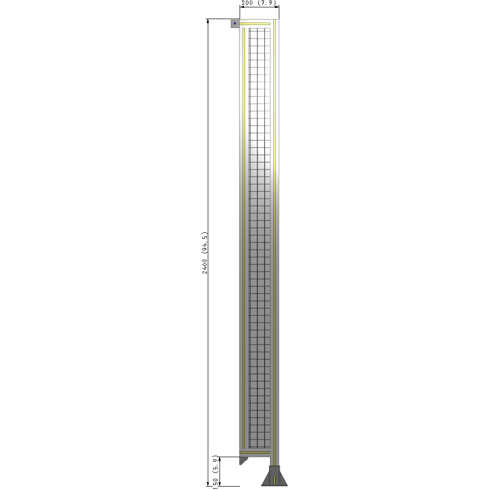 A2-2400-0200-0150-TYMFA GUARDING PANEL 2400MM TALL X 200MM WIDE 1'' MESH