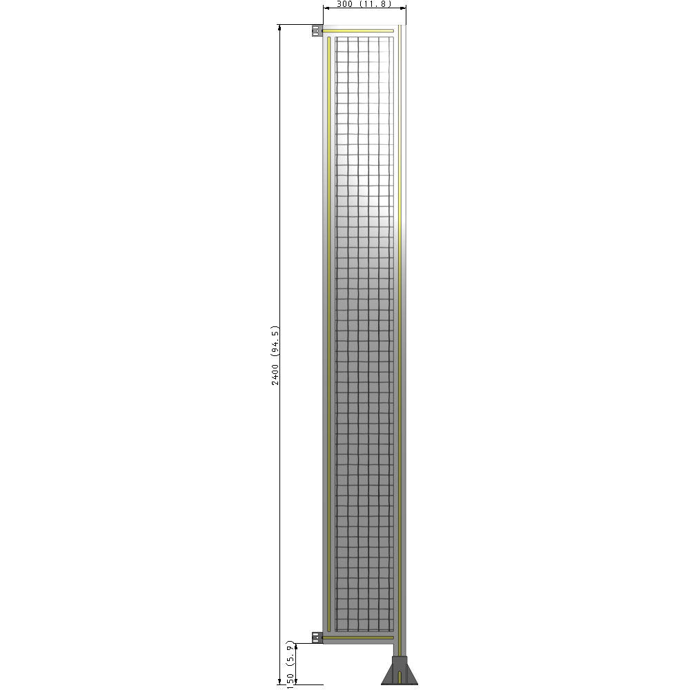A2-2400-0300-0150-HYMFK GUARDING PANEL 2400MM TALL X 300MM WIDE 1'' MESH