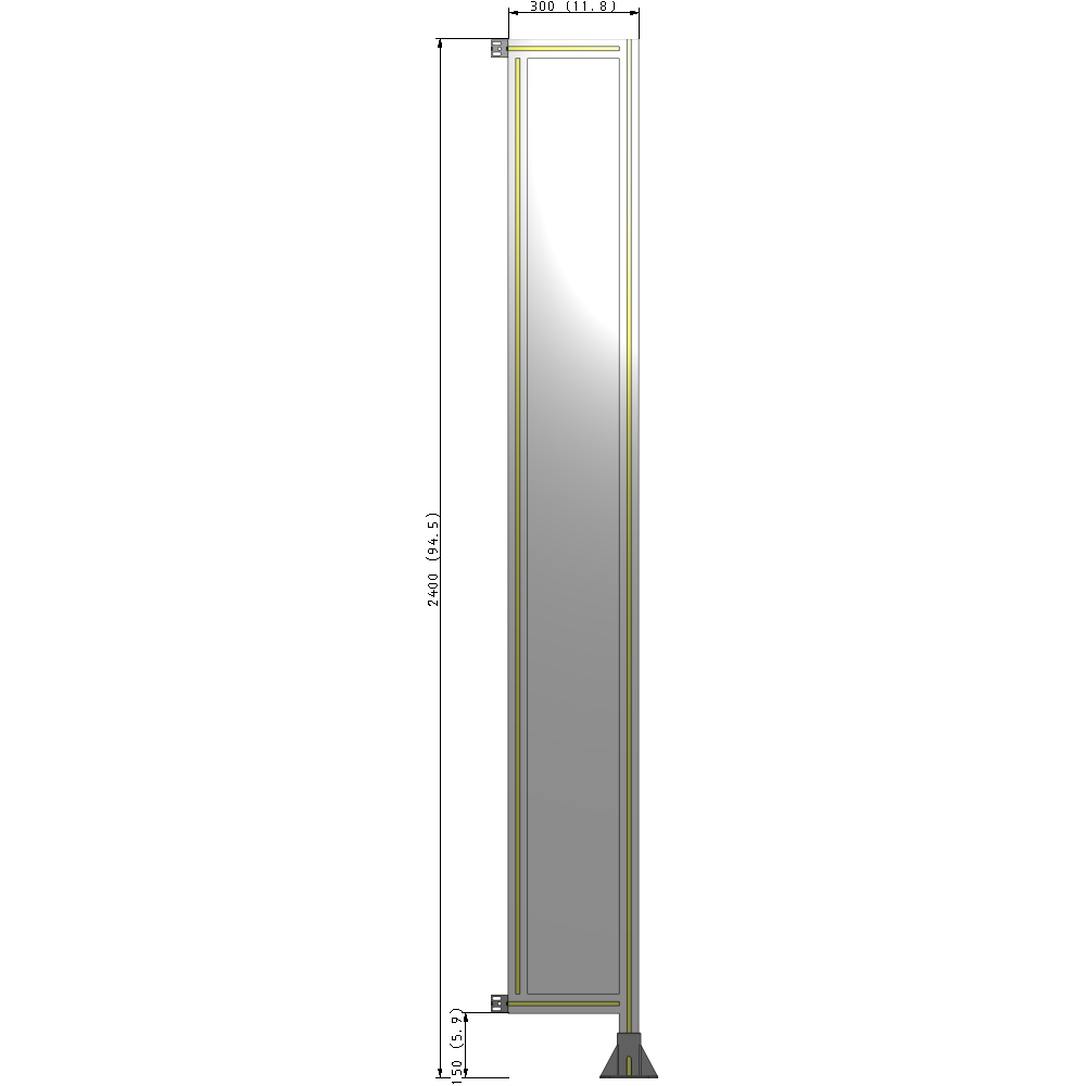 A2-2400-0300-0150-HYPFA GUARDING PANEL 2400MM TALL X 300MM WIDE 1/4'' POLYCARBONATE