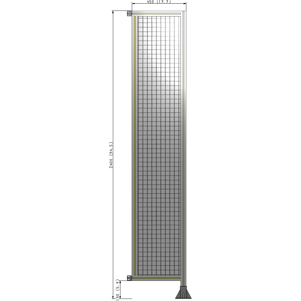 A2-2400-0450-0150-HYMFA GUARDING PANEL 2400MM TALL X 450MM WIDE 1'' MESH