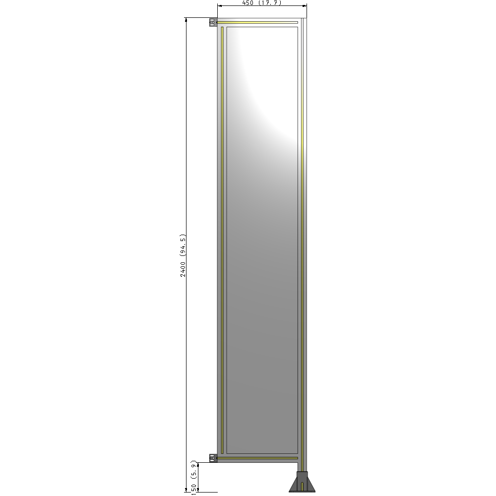 A2-2400-0450-0150-HYPFK GUARDING PANEL 2400MM TALL X 450MM WIDE 1/4'' POLYCARBONATE