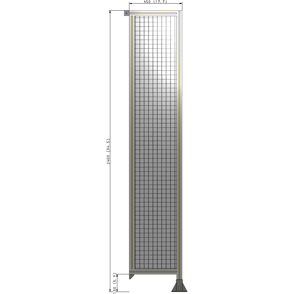 A2-2400-0450-0150-TYMFA GUARDING PANEL 2400MM TALL X 450MM WIDE 1'' MESH