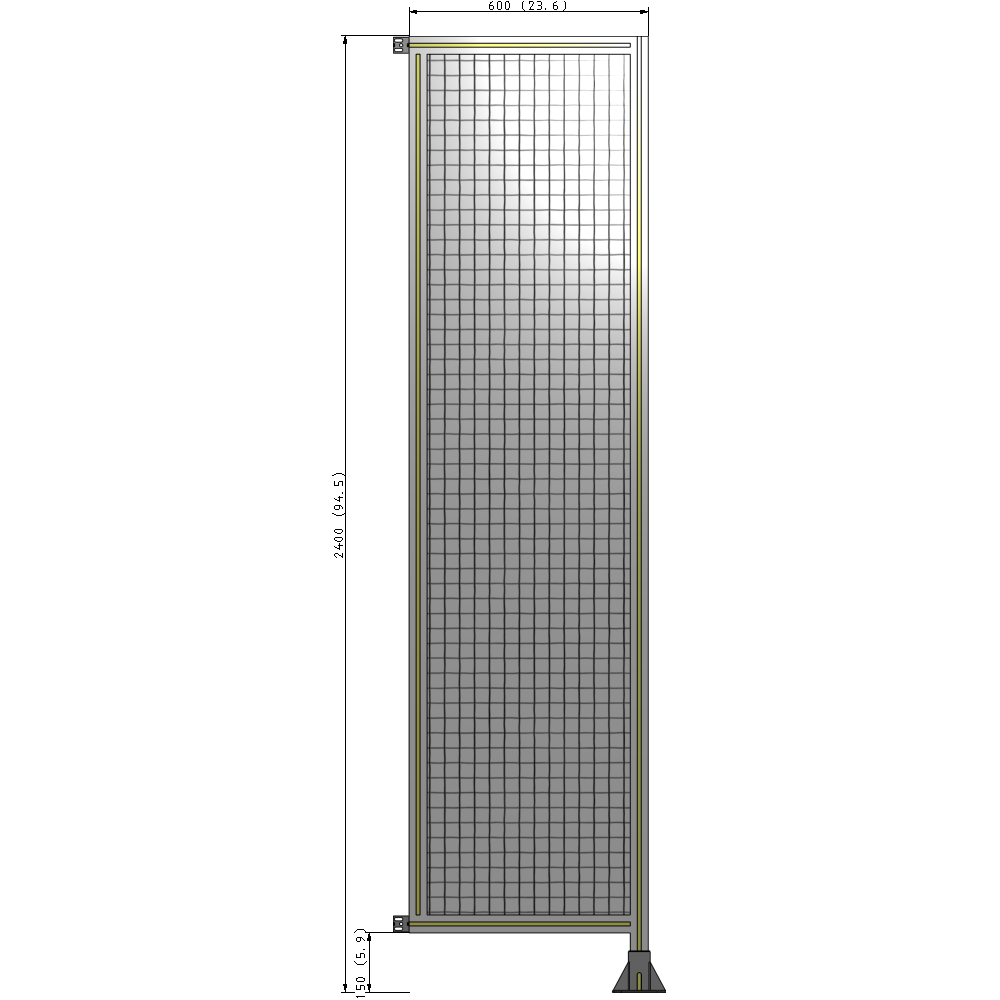 A2-2400-0600-0150-HYMFA GUARDING PANEL 2400MM TALL X 600MM WIDE 1'' MESH