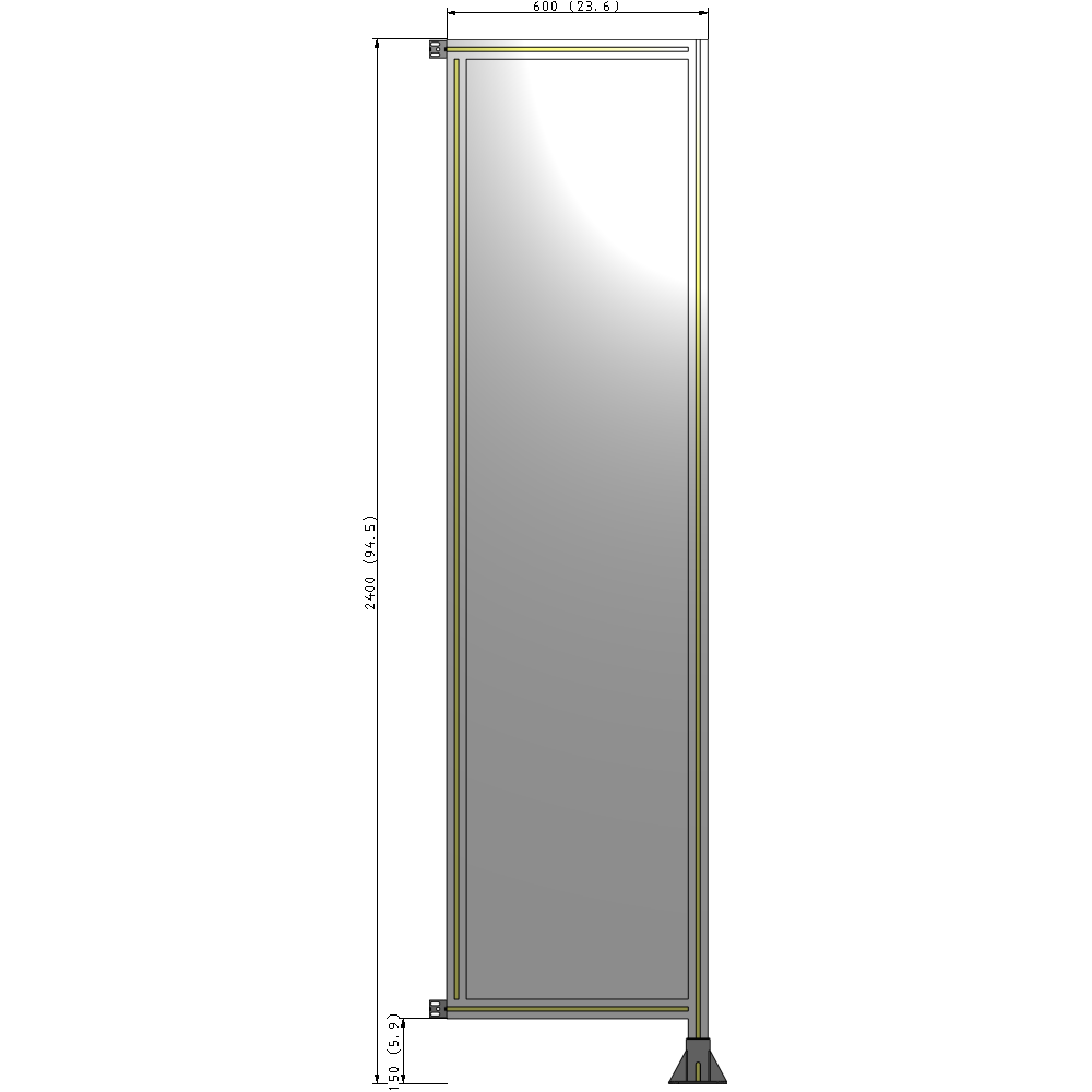 A2-2400-0600-0150-HYPFK GUARDING PANEL 2400MM TALL X 600MM WIDE 1/4'' POLYCARBONATE