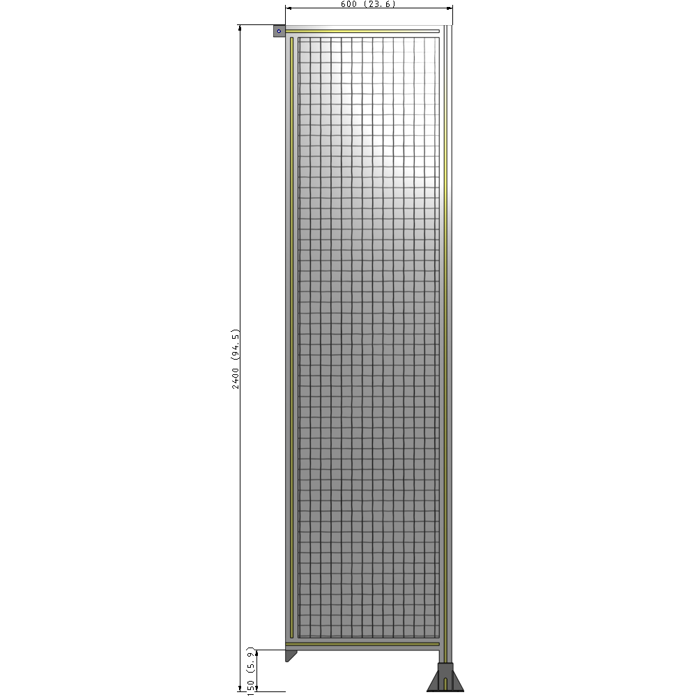 A2-2400-0600-0150-TYMFK GUARDING PANEL 2400MM TALL X 600MM WIDE 1'' MESH