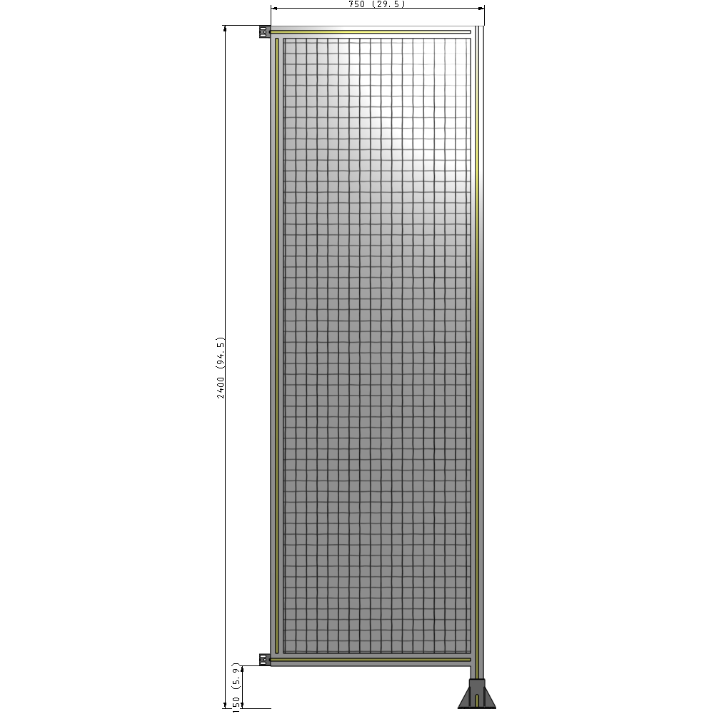 A2-2400-0750-0150-HYMFK GUARDING PANEL 2400MM TALL X 750MM WIDE 1'' MESH