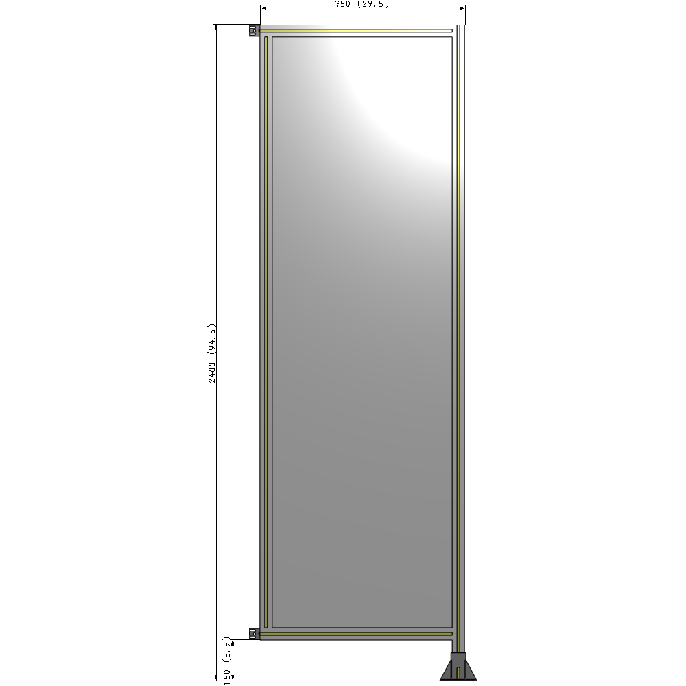 A2-2400-0750-0150-HYPFK GUARDING PANEL 2400MM TALL X 750MM WIDE 1/4'' POLYCARBONATE