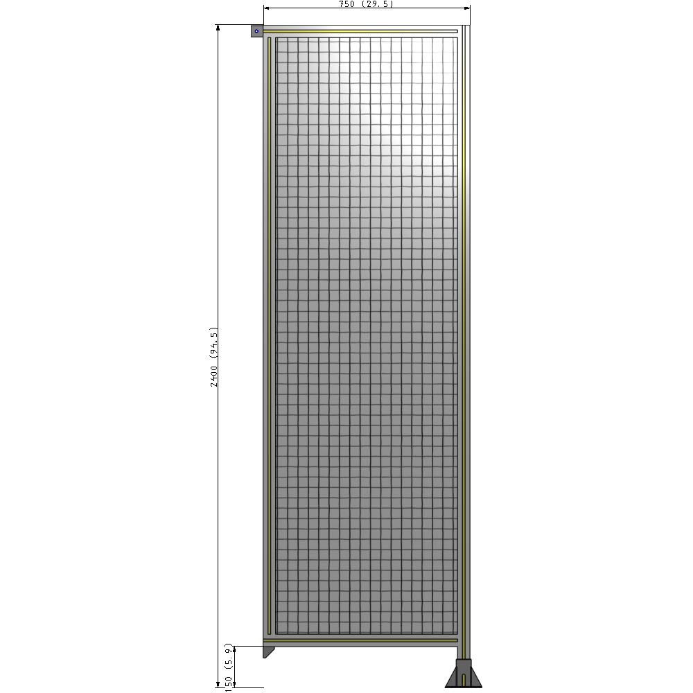A2-2400-0750-0150-TYMFK GUARDING PANEL 2400MM TALL X 750MM WIDE 1'' MESH