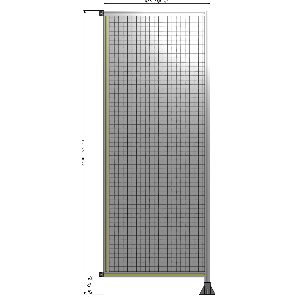 A2-2400-0900-0150-HYMFA GUARDING PANEL 2400MM TALL X 900MM WIDE 1'' MESH