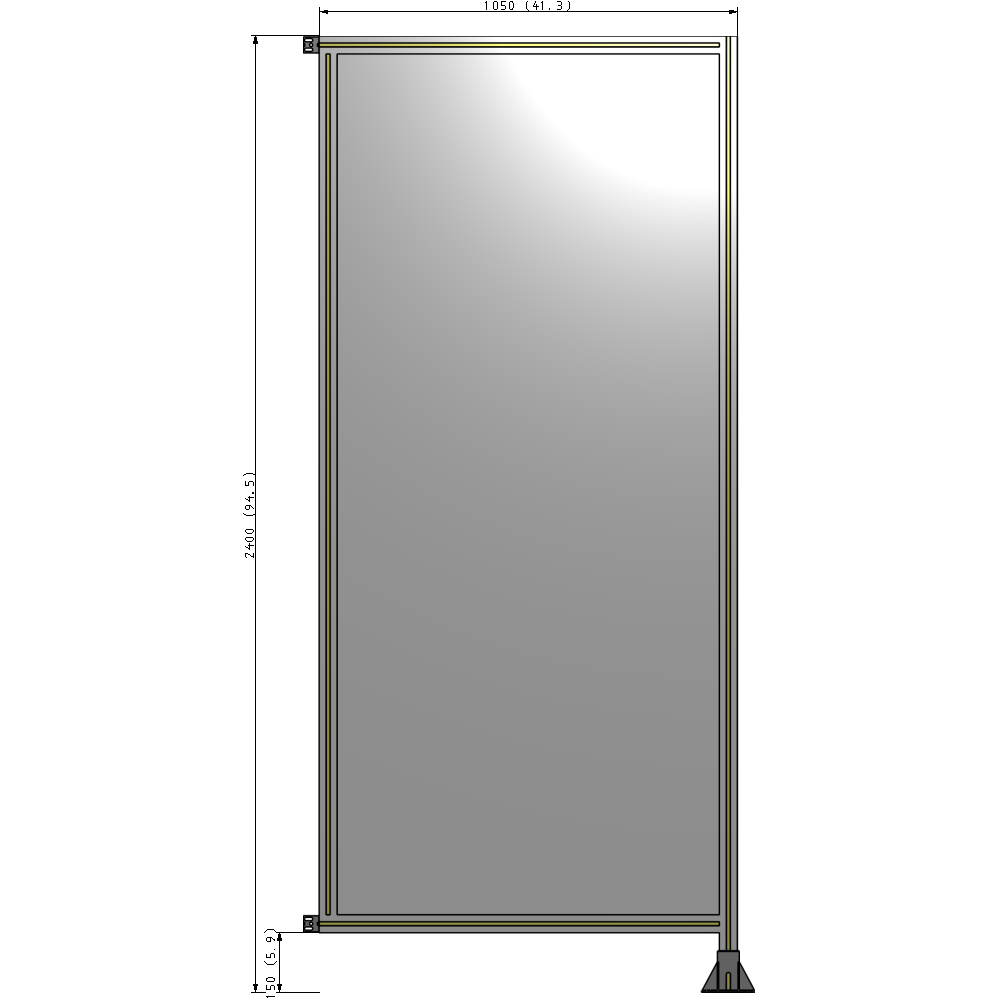 A2-2400-1050-0150-HYPFK GUARDING PANEL 2400MM TALL X 1050MM WIDE 1/4'' POLYCARBONATE