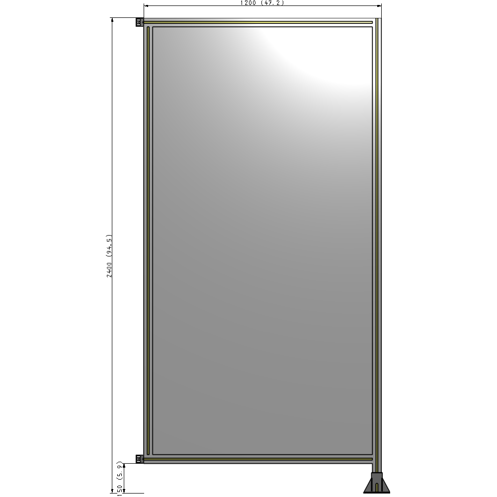 A2-2400-1200-0150-HYPFK GUARDING PANEL 2400MM TALL X 1200MM WIDE 1/4'' POLYCARBONATE