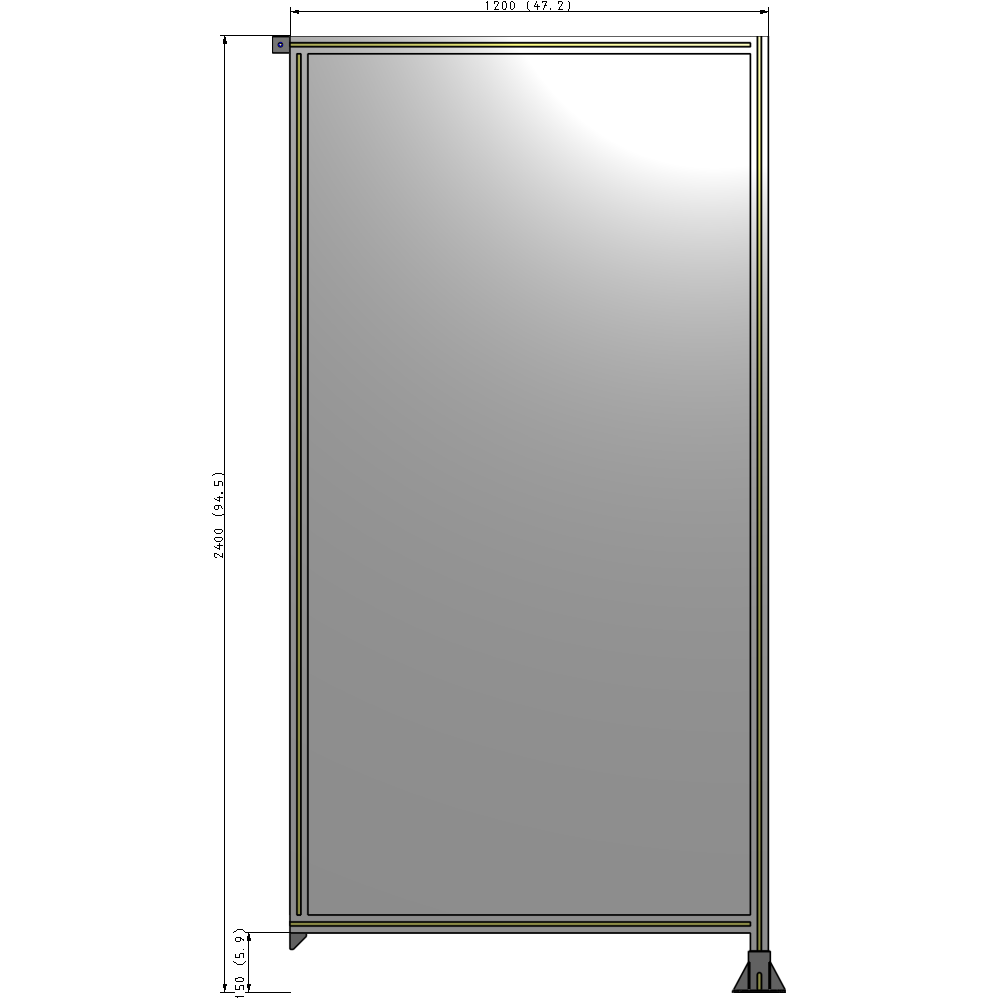 A2-2400-1200-0150-TYPFA GUARDING PANEL 2400MM TALL X 1200MM WIDE 1/4'' POLYCARBONATE
