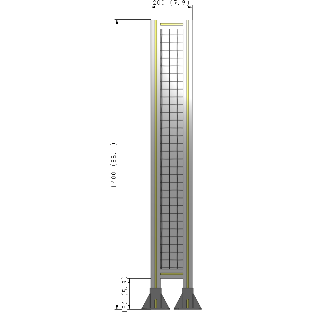 A3-1400-0200-0150-ZYMFK GUARDING PANEL 1400MM TALL X 200MM WIDE 1'' MESH