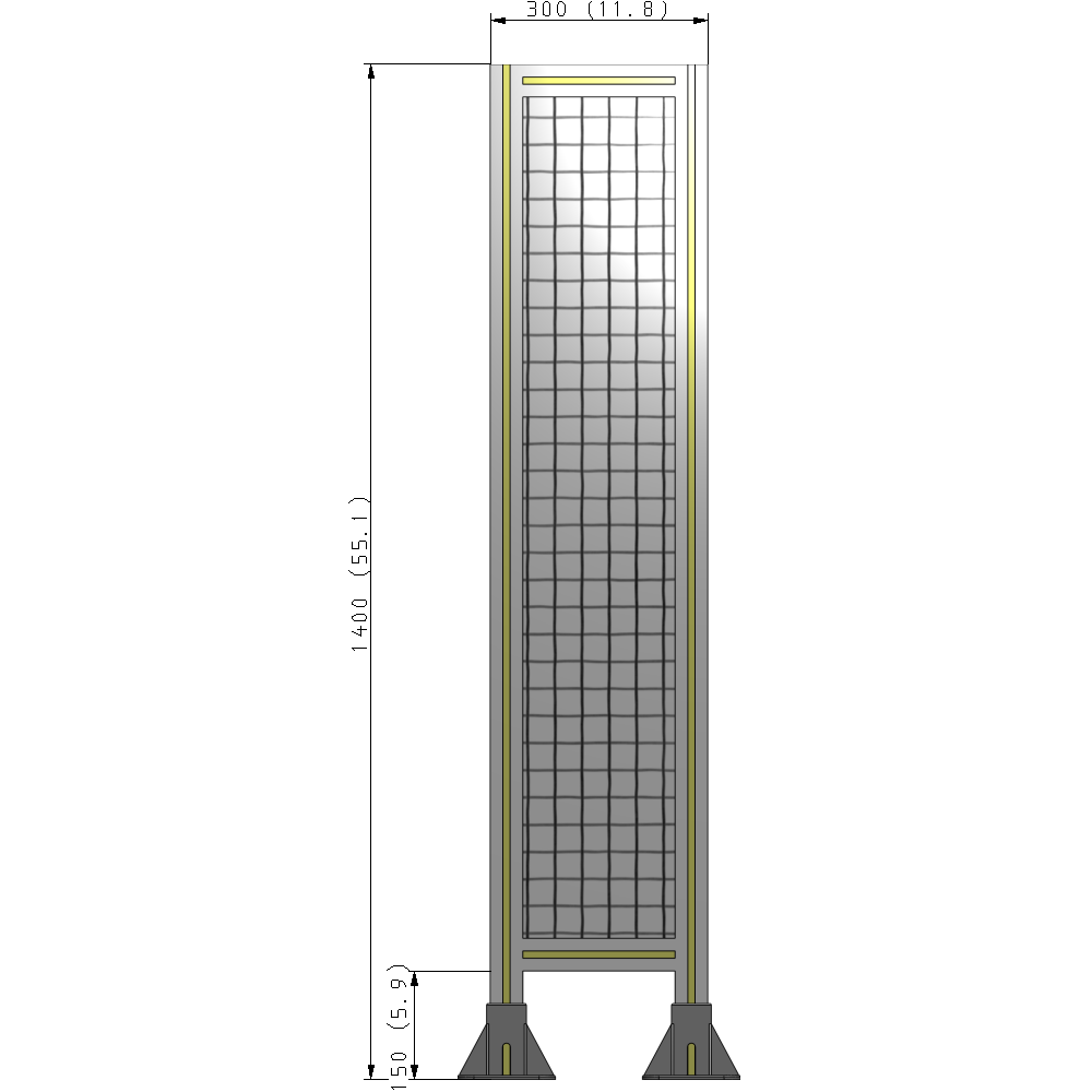 A3-1400-0300-0150-ZYMFK GUARDING PANEL 1400MM TALL X 300MM WIDE 1'' MESH