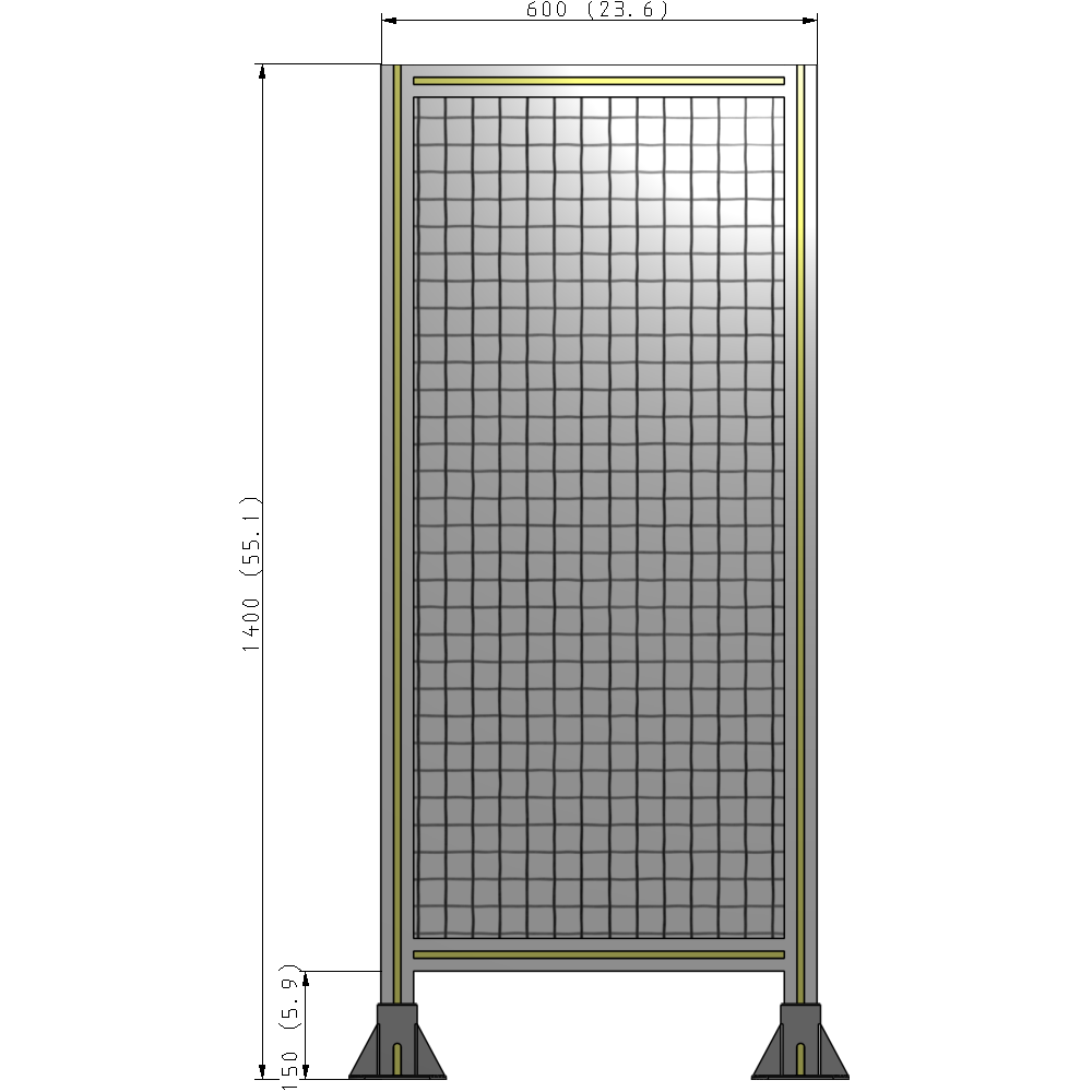 A3-1400-0600-0150-ZYMFA GUARDING PANEL 1400MM TALL X 600MM WIDE 1'' MESH