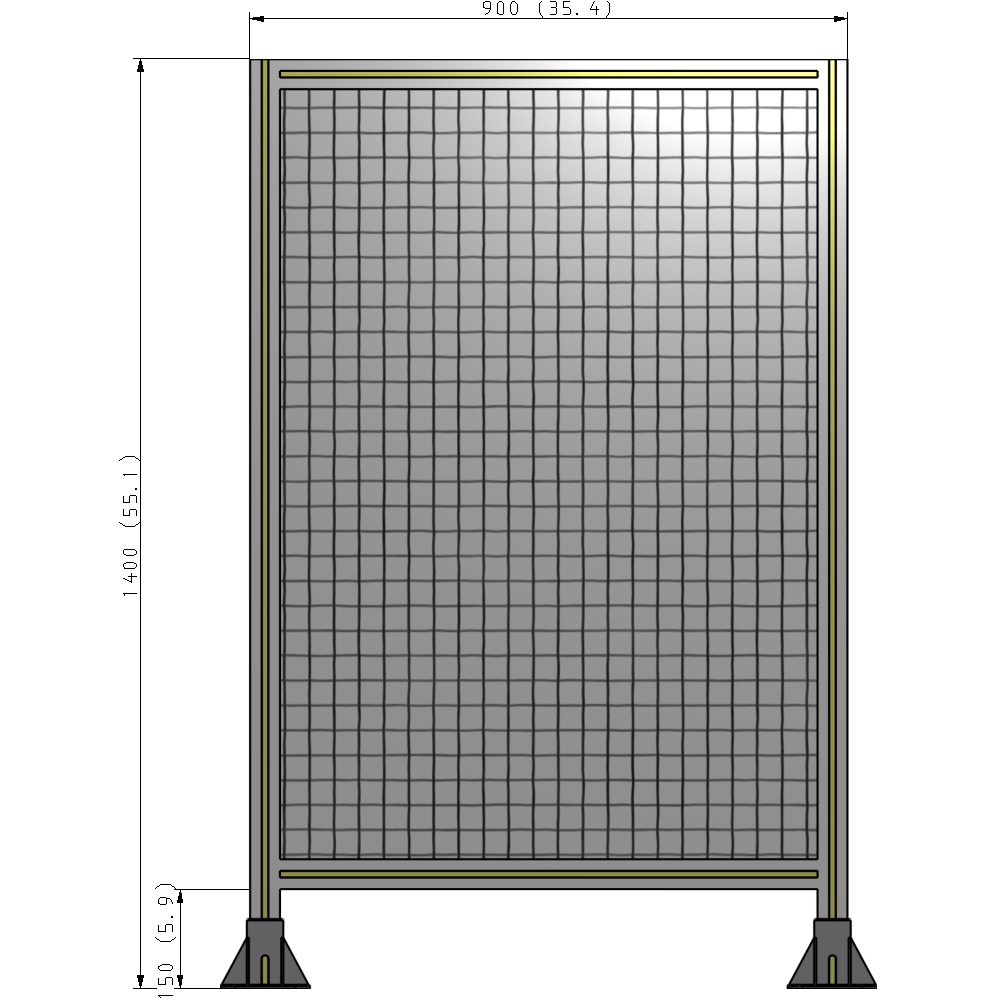 A3-1400-0900-0150-ZYMFA GUARDING PANEL 1400MM TALL X 900MM WIDE 1'' MESH