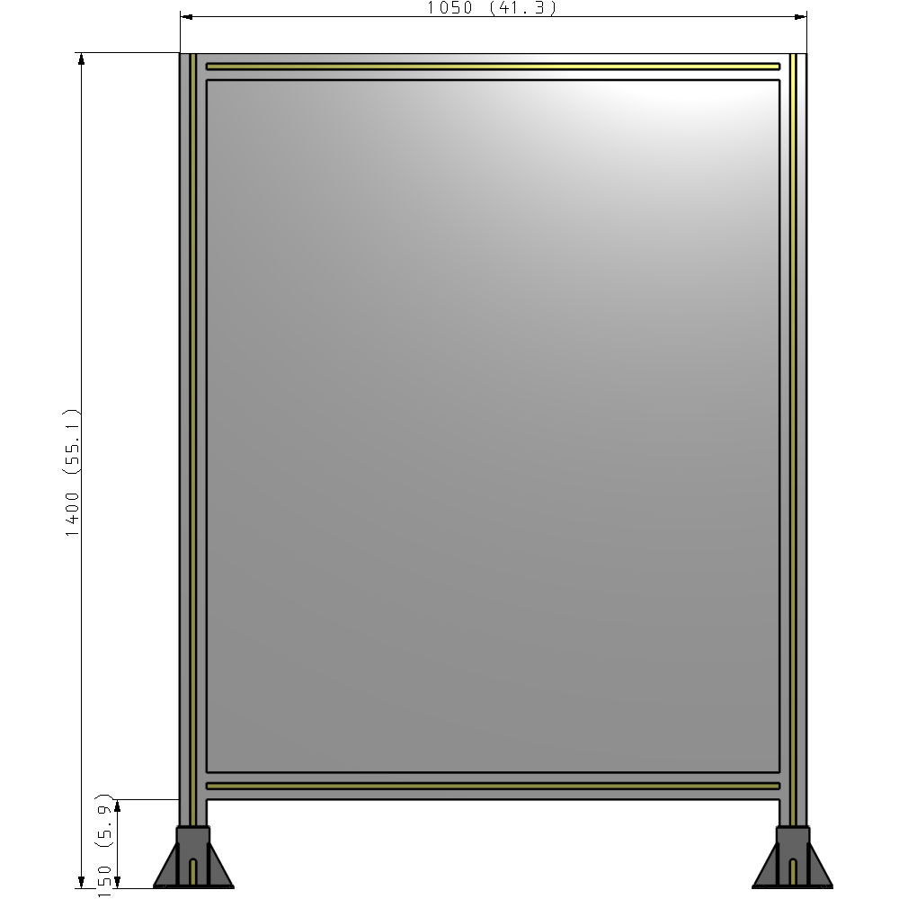 A3-1400-1050-0150-ZYPFK GUARDING PANEL 1400MM TALL X 1050MM WIDE 1/4'' POLYCARBONATE