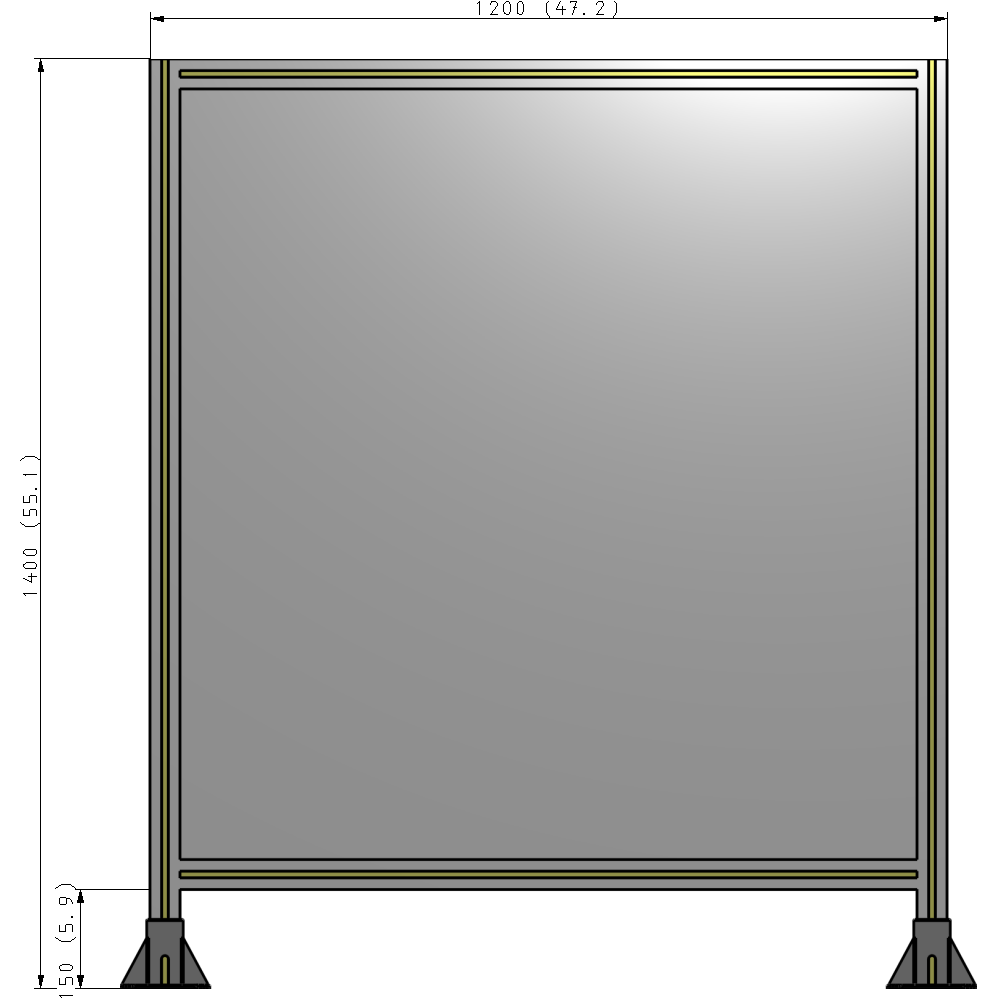 A3-1400-1200-0150-ZYPFA GUARDING PANEL 1400MM TALL X 1200MM WIDE 1/4'' POLYCARBONATE